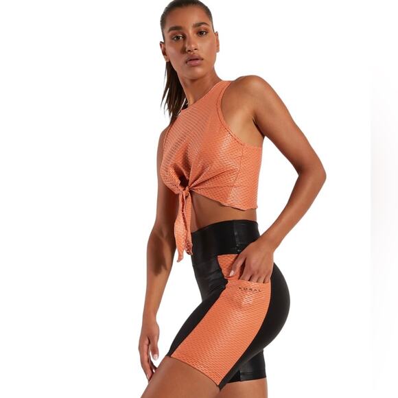 NWT! Koral Mayra Netz Tie Muscle Athleisure Gym Chic Tank - Size Large - Picture 3 of 12